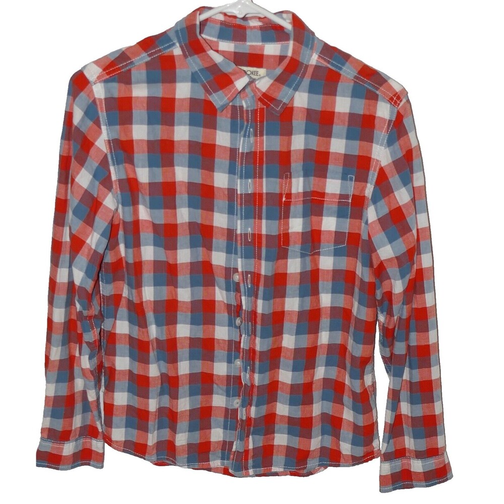 Cherokee Plaid Long-Sleeve Shirt for Boys Size L (12/14)